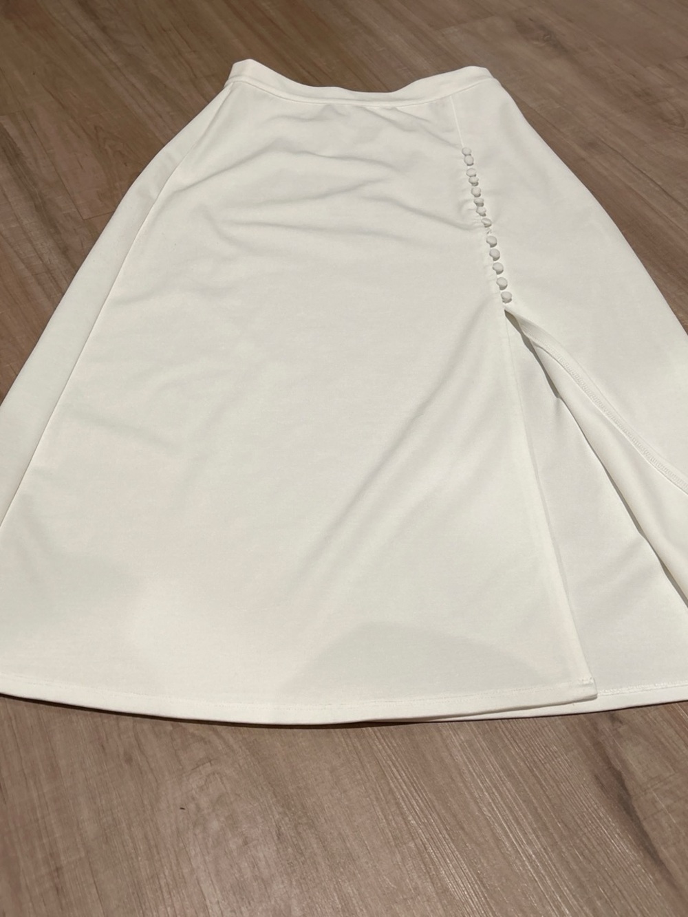 Express White Maxi Skirt with Side Button Detail